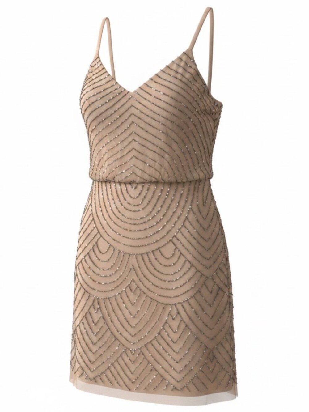 Adrianna Papell Taupe/Pink Cocktail Dress